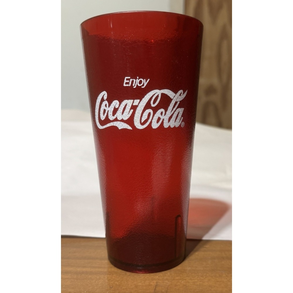 RARE VINTAGE 1980s COCA COLA RED PLASTIC 7" CUP HOUSTON TX